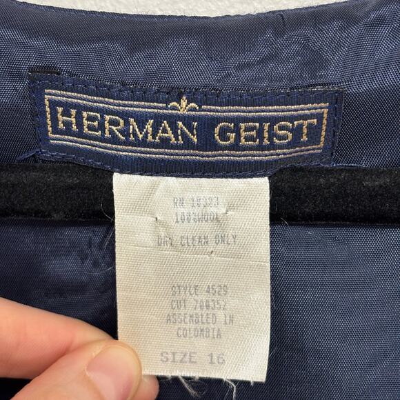 Vintage 100% Wool Pinafore Dress in Dark Purple - Size 16 - Picture 3 of 3